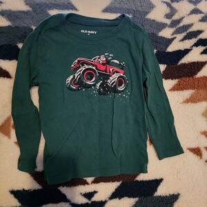 Old Navy Kids Long Sleeve Shirt with Red Monster Truck